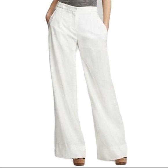 Theory‎ Wide Leg Linen-Blend Trouser Pant | 10 - Picture 1 of 11